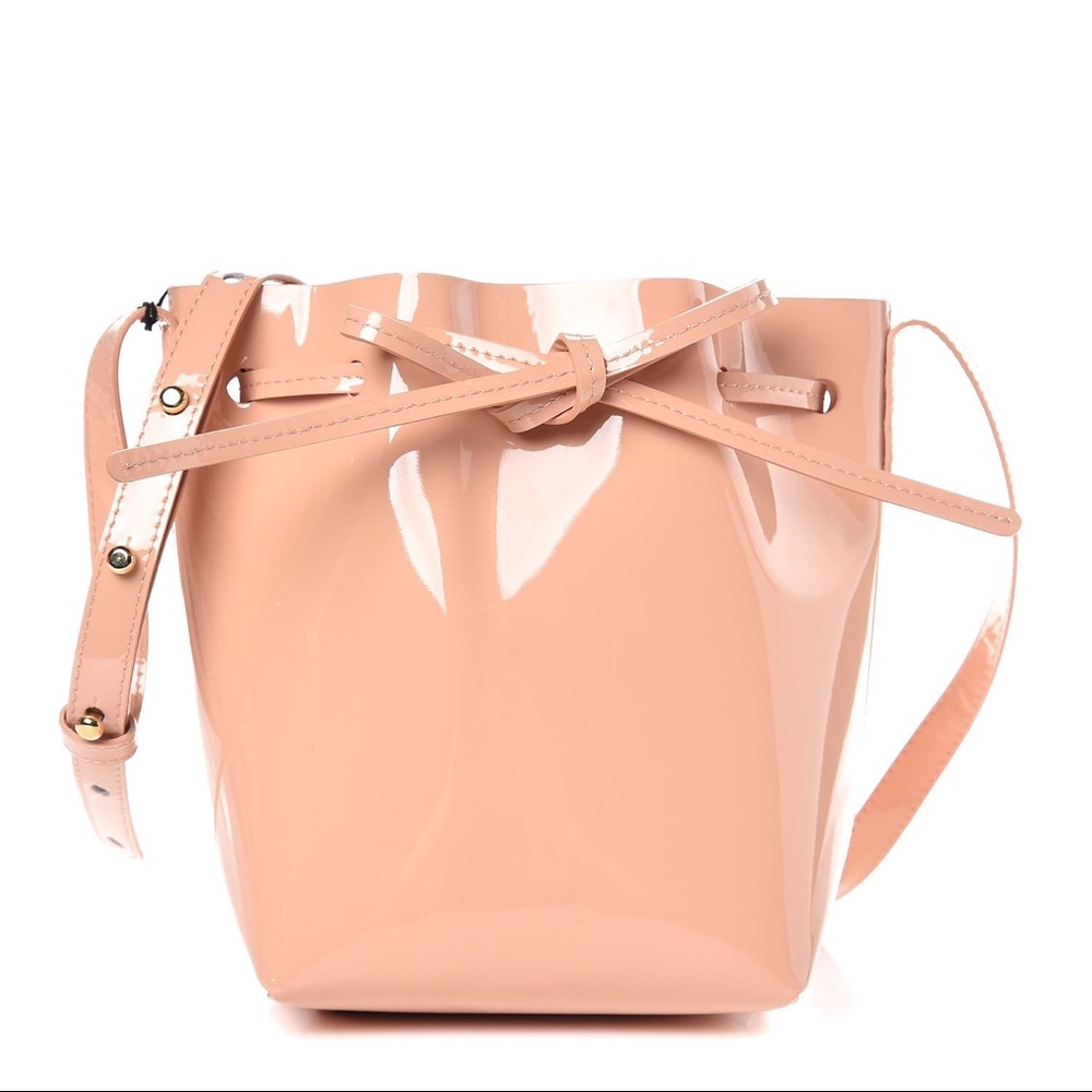 Mansur Gavriel Mini Mini bucket patent Rosa bag